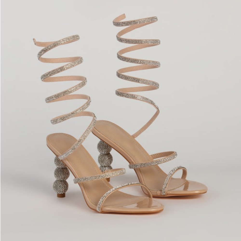 Elegant Spiral Strap coil Heels